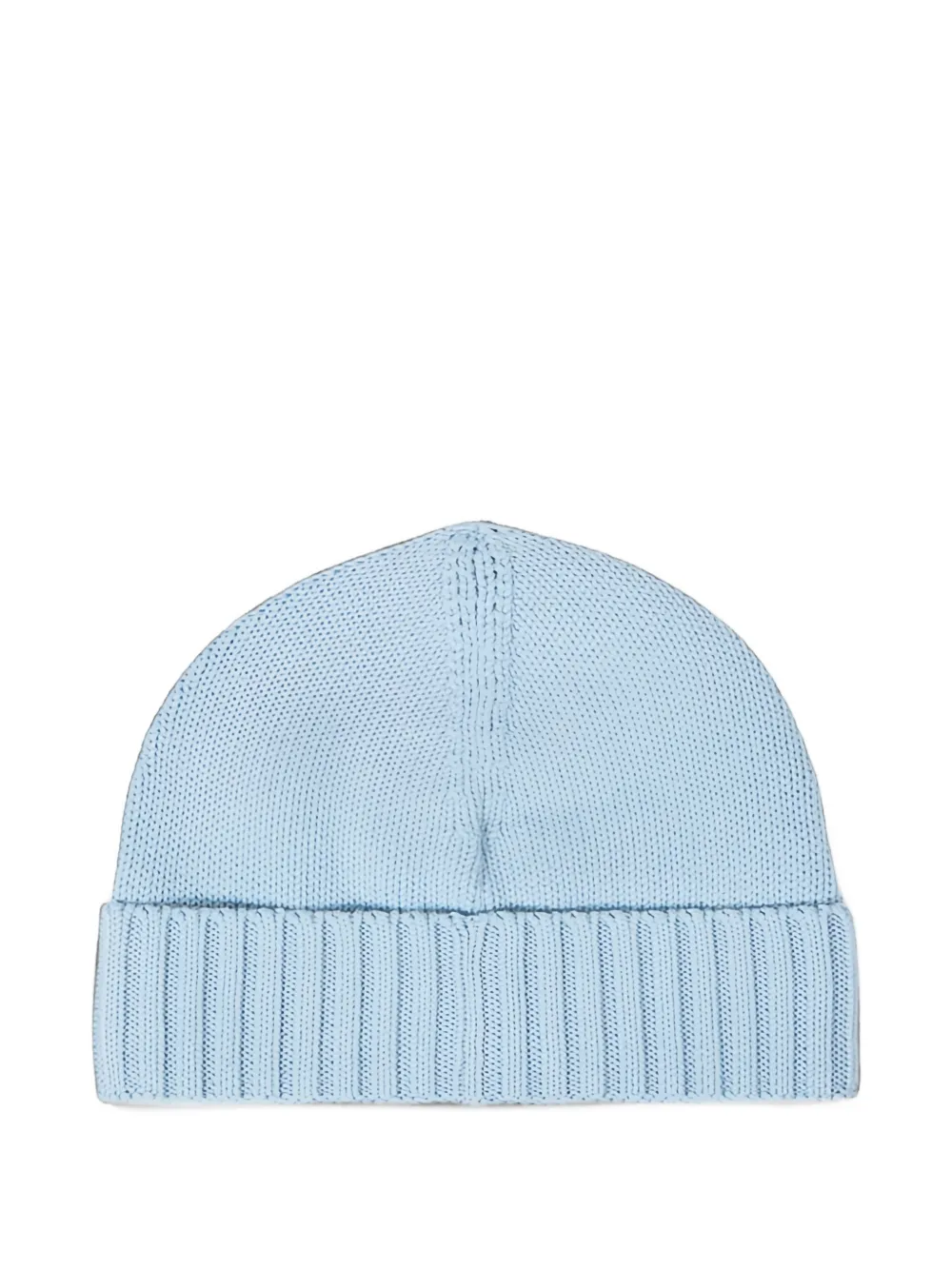 Stone Island Junior Muts met logopatch en geribbelde rand Blauw