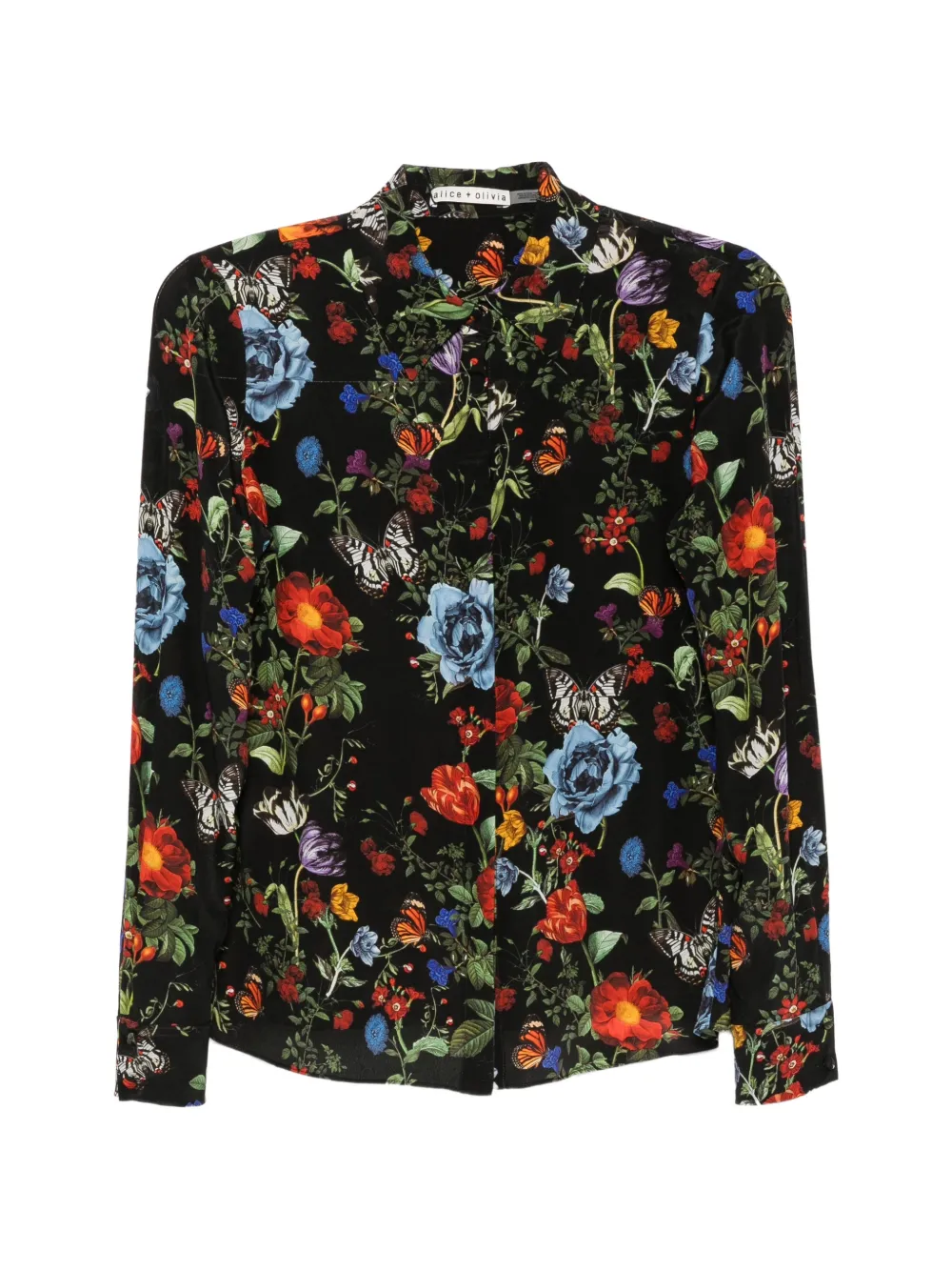 alice + olivia floral-print shirt - Schwarz