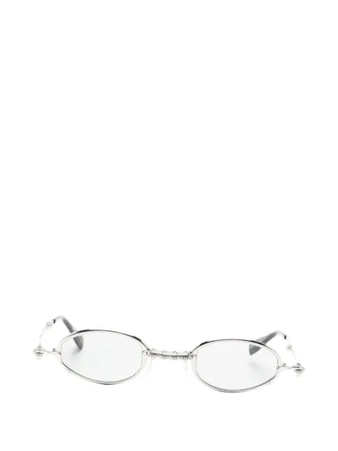 Kuboraum hammered-effect oval-frame sunglasses