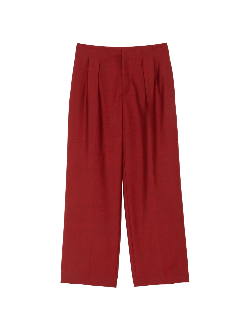 Lacoste straight fit tailored wool trousers Rood