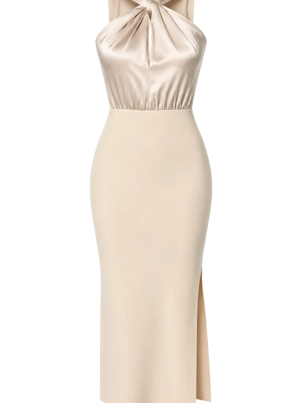 Ted Baker Mellana twist-neck midi dress Beige
