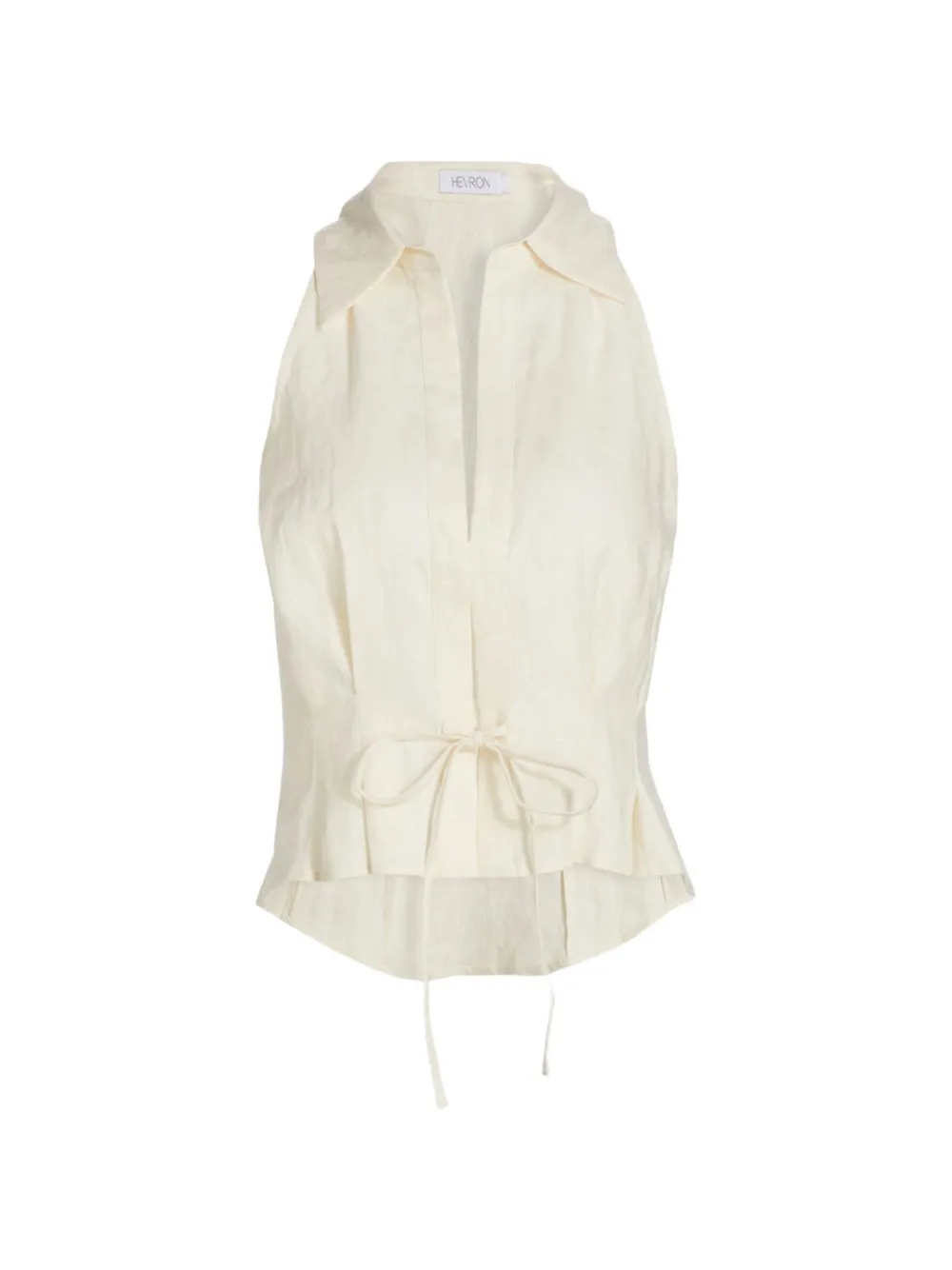HEVRON pleated sleeveless top - Bianco