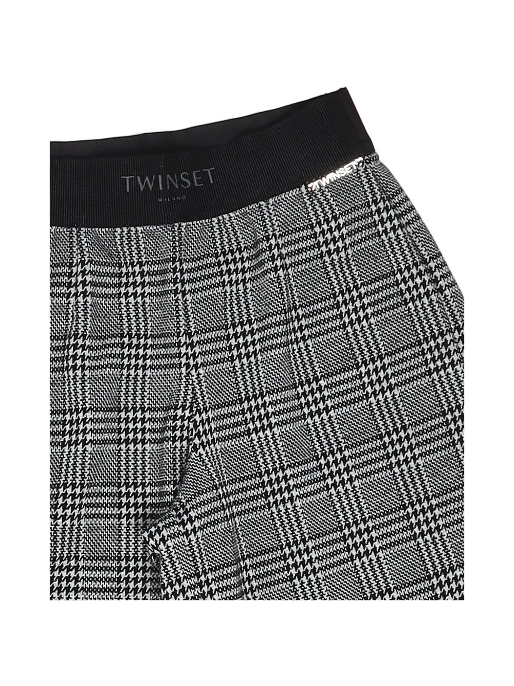 TWINSET Kids houndstooth scalloped-hem trousers Grijs
