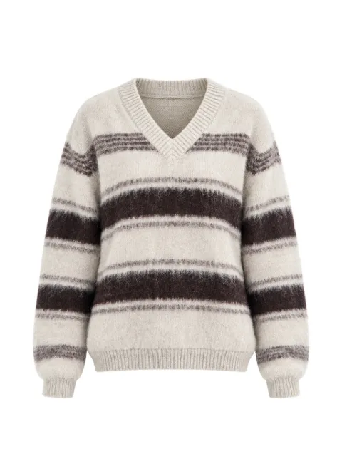 Low Classic striped V-neck sweater