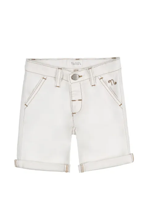 NANAN contrast-stitch turn-up shorts