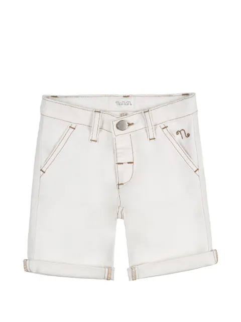 NANAN contrast-stitch turn-up shorts