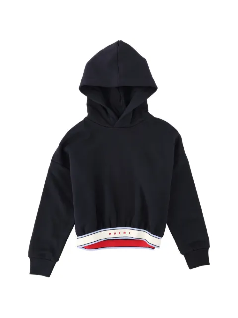 Marni Kids hættetrøje med logodetalje og stribet kant