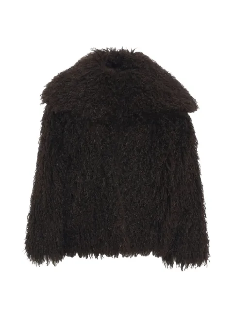 kaos faux-fur oversized-collar jacket
