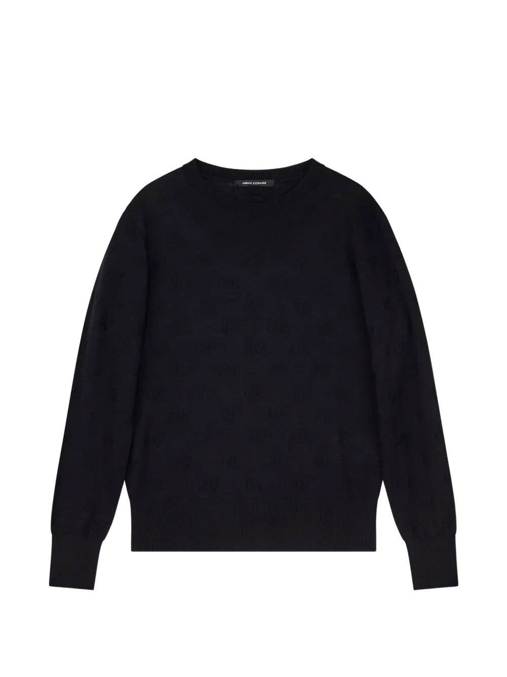 Armani Exchange logo-jacquard sweater - Schwarz
