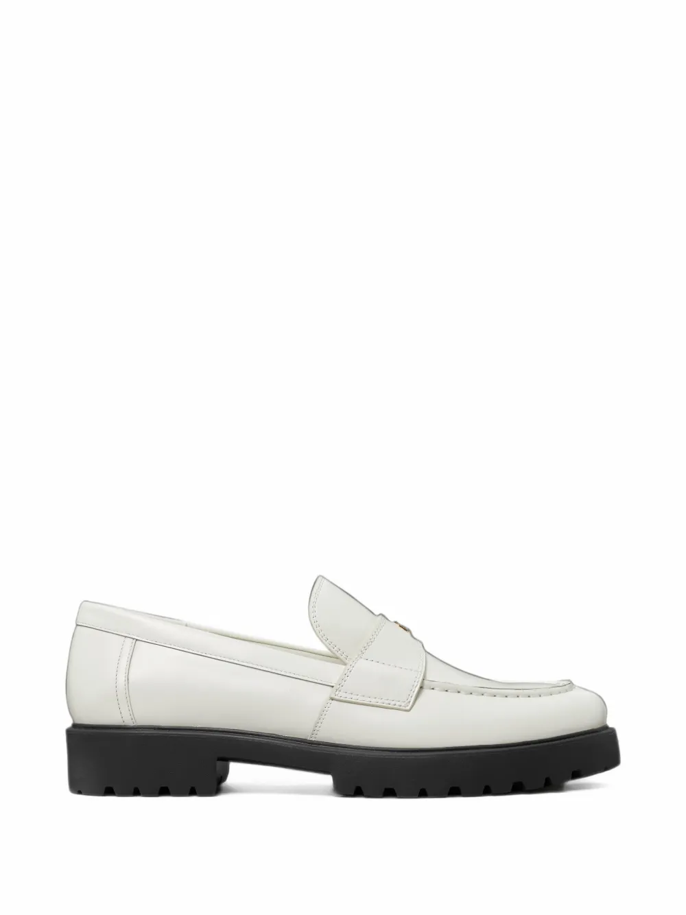 Tory Burch logo-plaque lug-sole loafers - Bianco