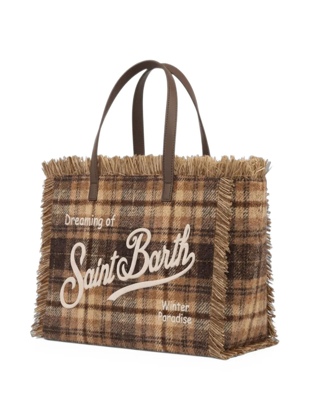 MC2 Saint Barth check fringed tote bag Bruin