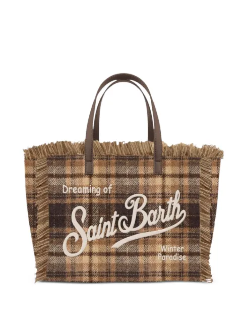 MC2 Saint Barth check fringed tote bag