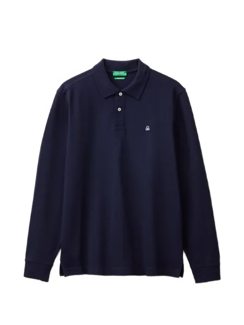 Benetton logo-embroidered long-sleeve polo shirt