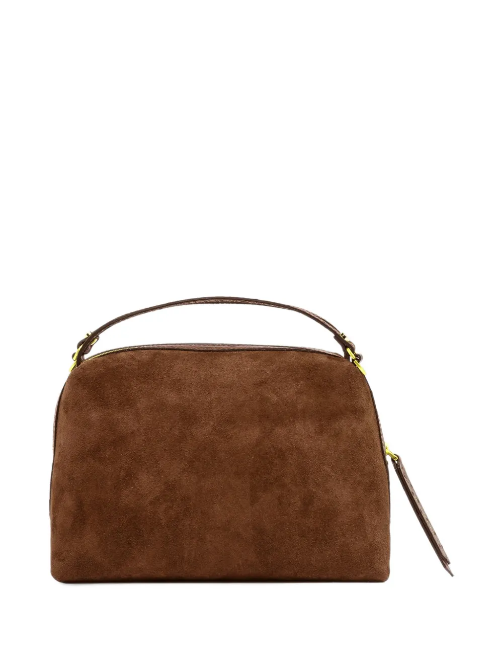 GIANNI CHIARINI Medium Alifa suède shopper met struisvogel-effect Bruin