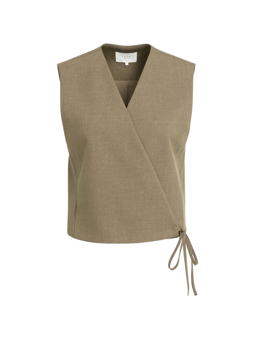 YAYA wrap-style side-tie waistcoat - Braun