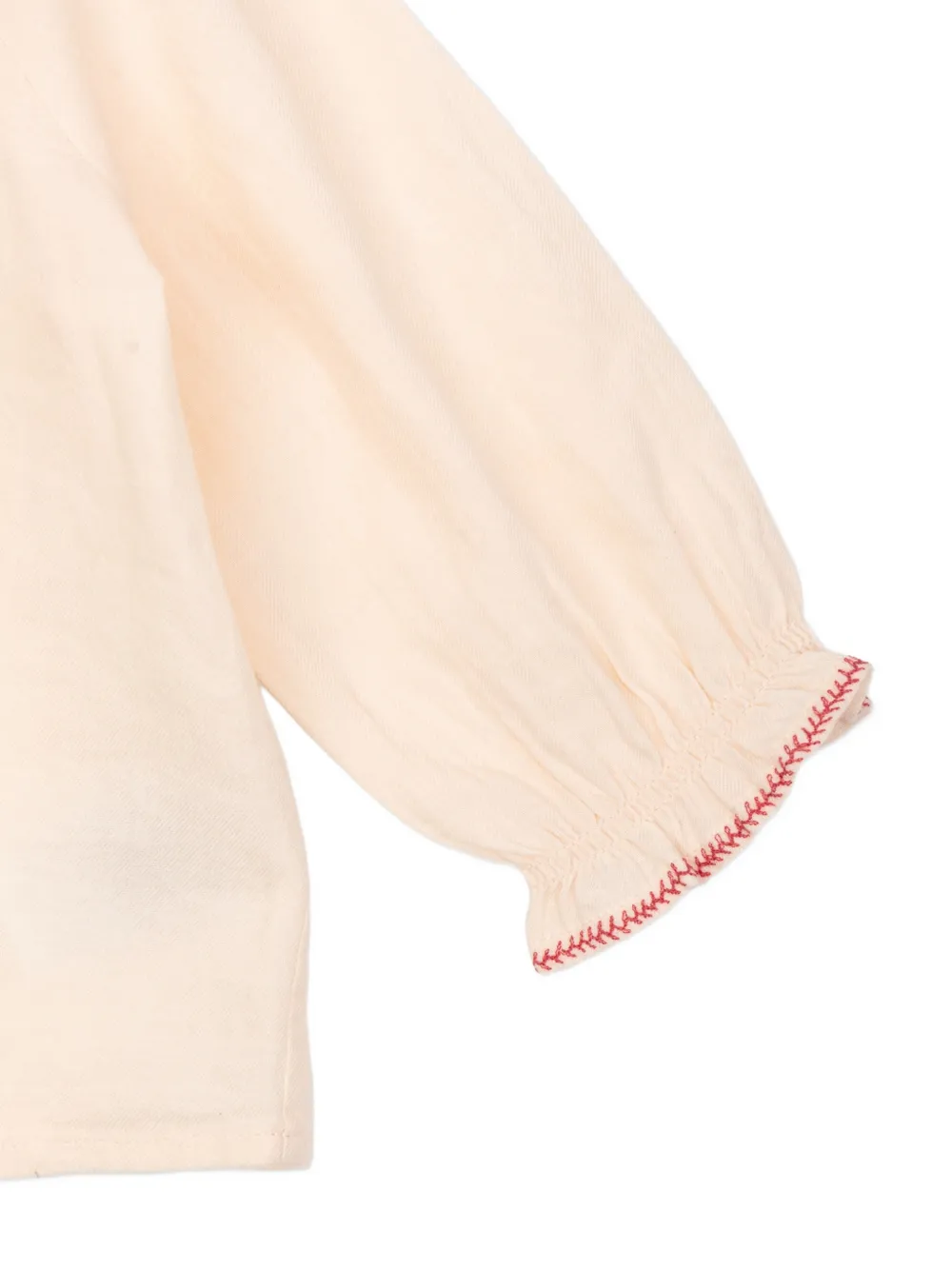 Bonpoint Blouse met geborduurde bloemen en ruches Beige
