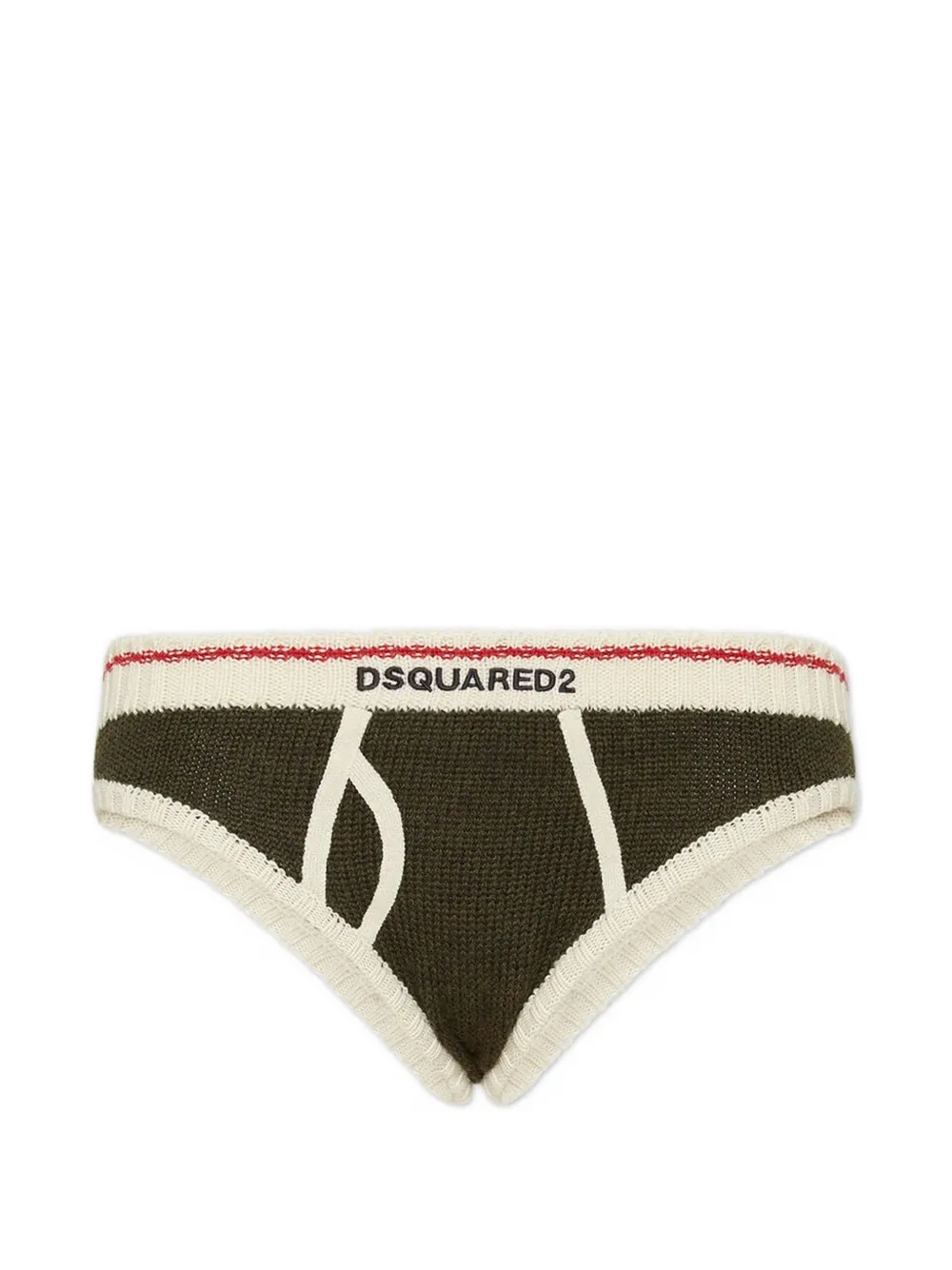 DSQUARED2 striped-trim knitted shorts - Vert