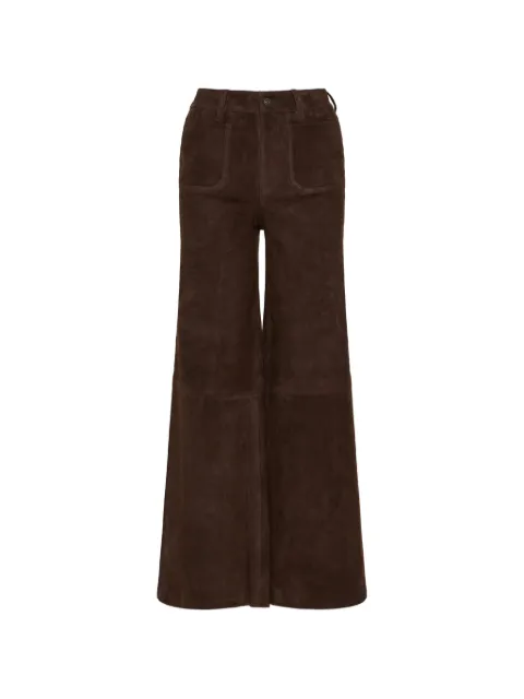 FRAME Le Slim Palazzo suede palazzo pants