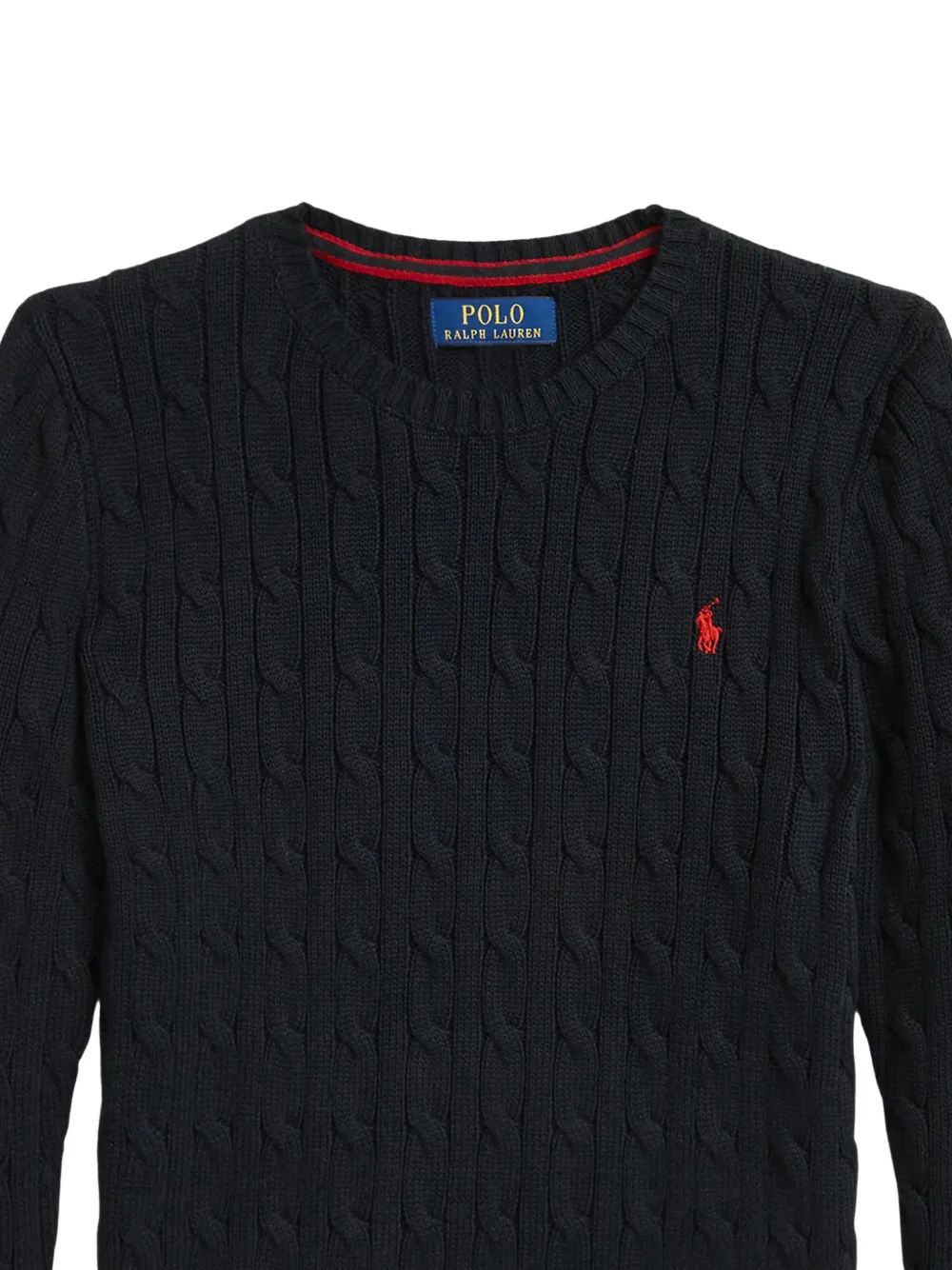 POLO RALPH LAUREN KIDS cable-knit sweater Zwart