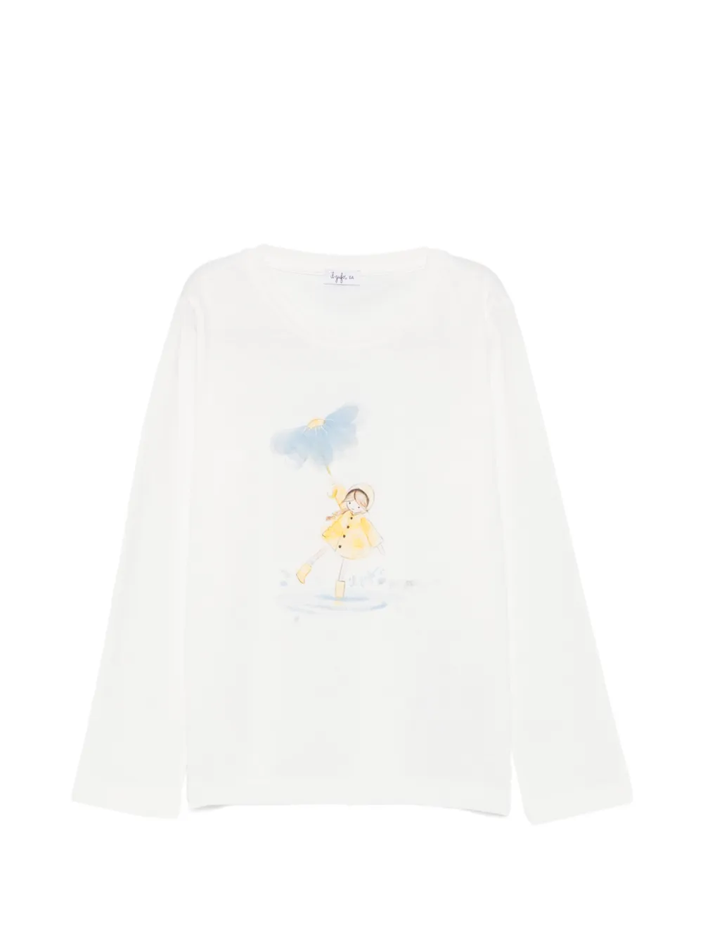 Il Gufo graphic-print long-sleeve T-shirt Wit