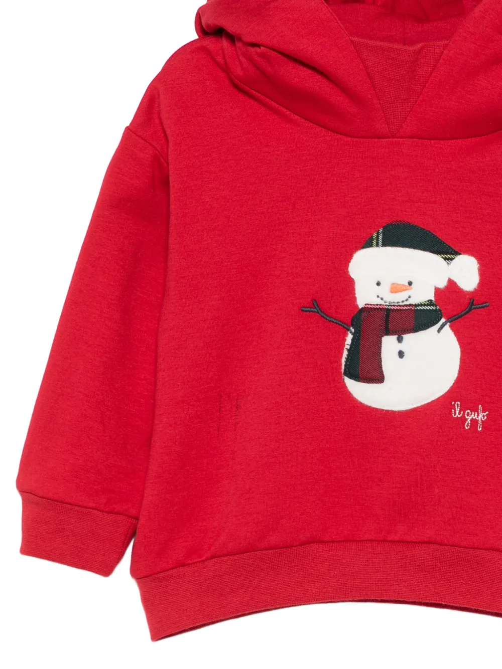 Il Gufo snowman-patch hoodie Rood