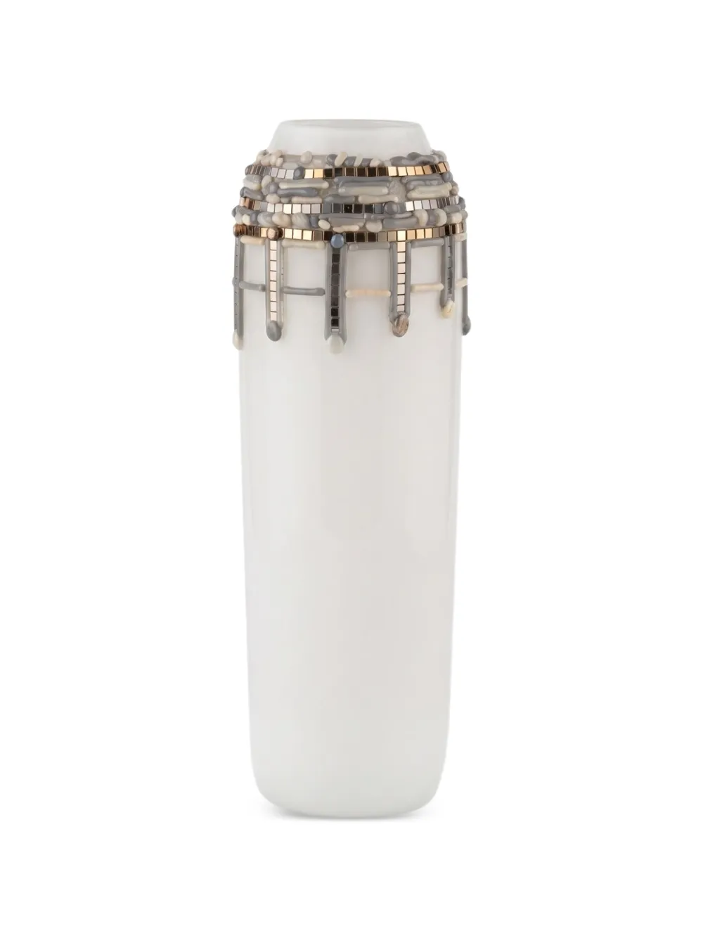 ENZO DE GASPERI embellished cylindrical vase - Weiß
