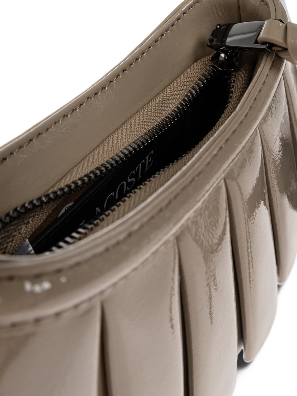 Lacoste Runway Lenglen lakleren mini-tas Beige