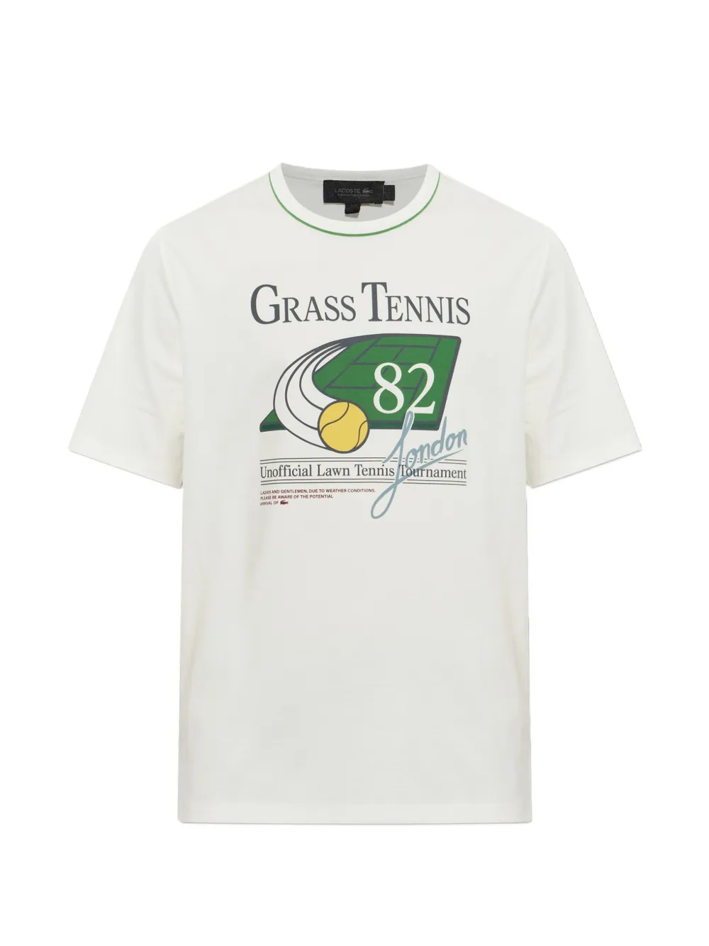 Lacoste 런웨이 테니스 프린트 티셔츠 | 화이트 | Image 1