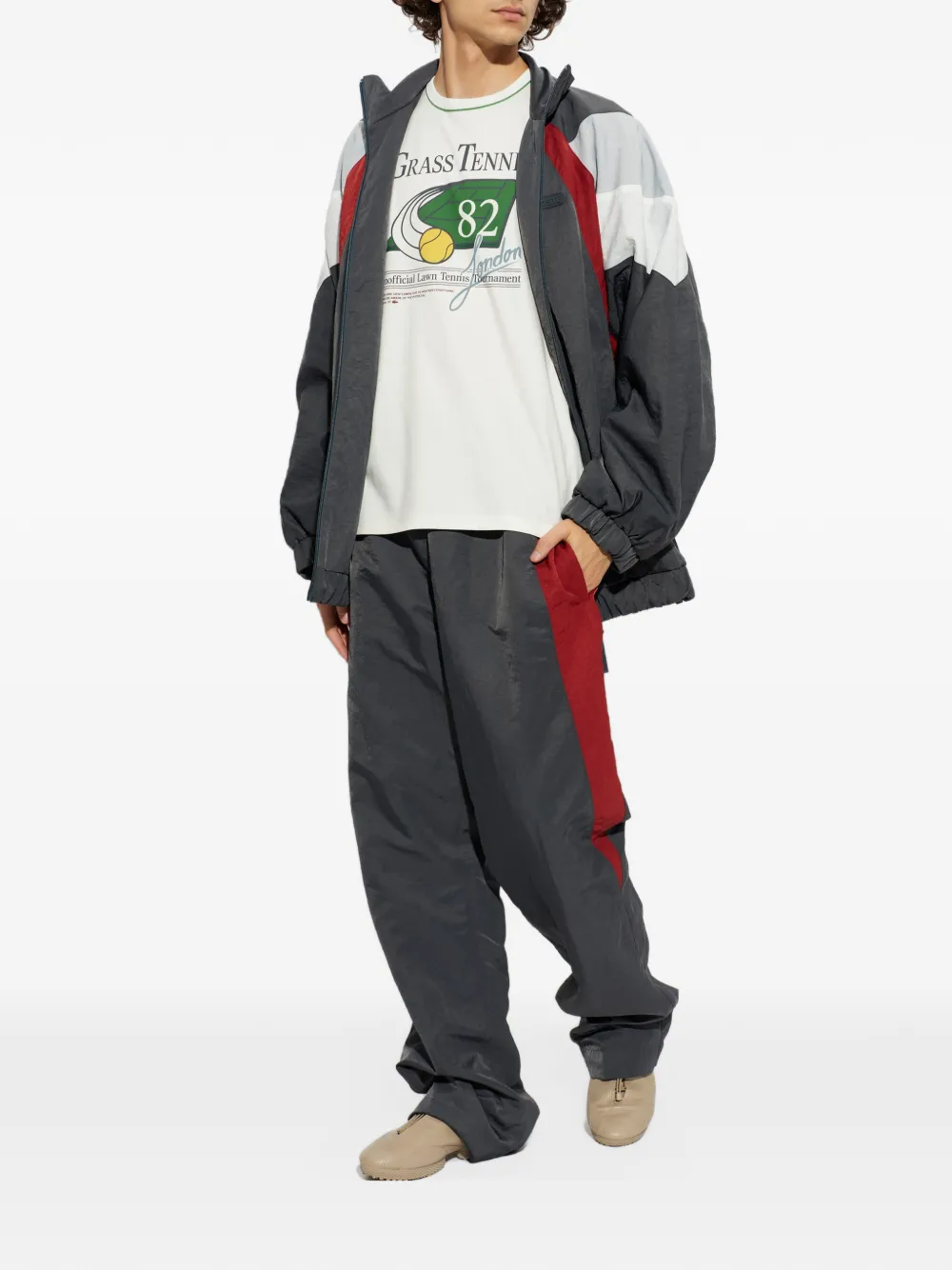 Lacoste Runway T-shirt met tennisprint Wit