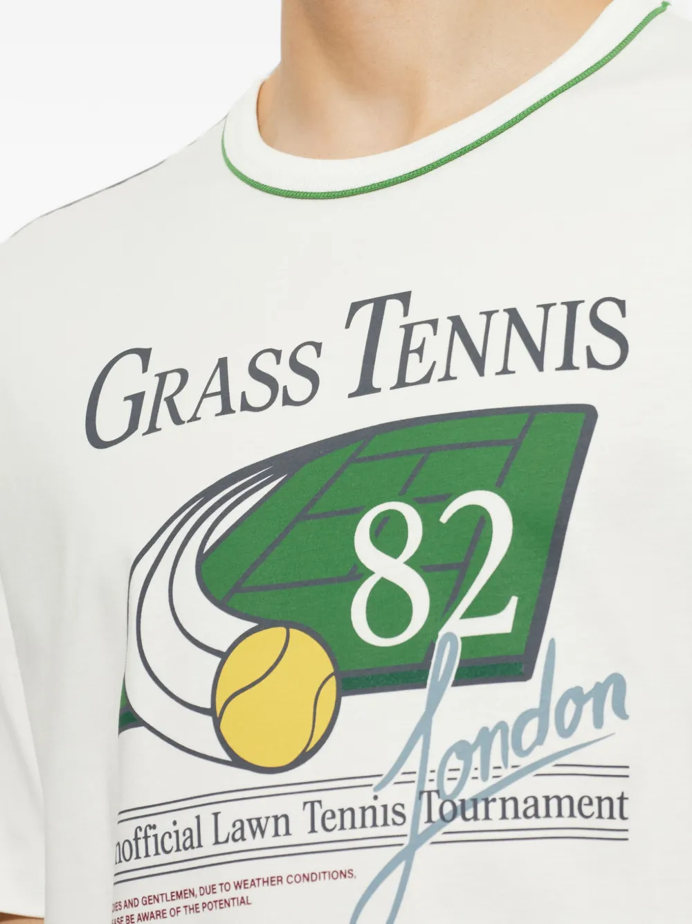 Lacoste Runway T-shirt met tennisprint Wit