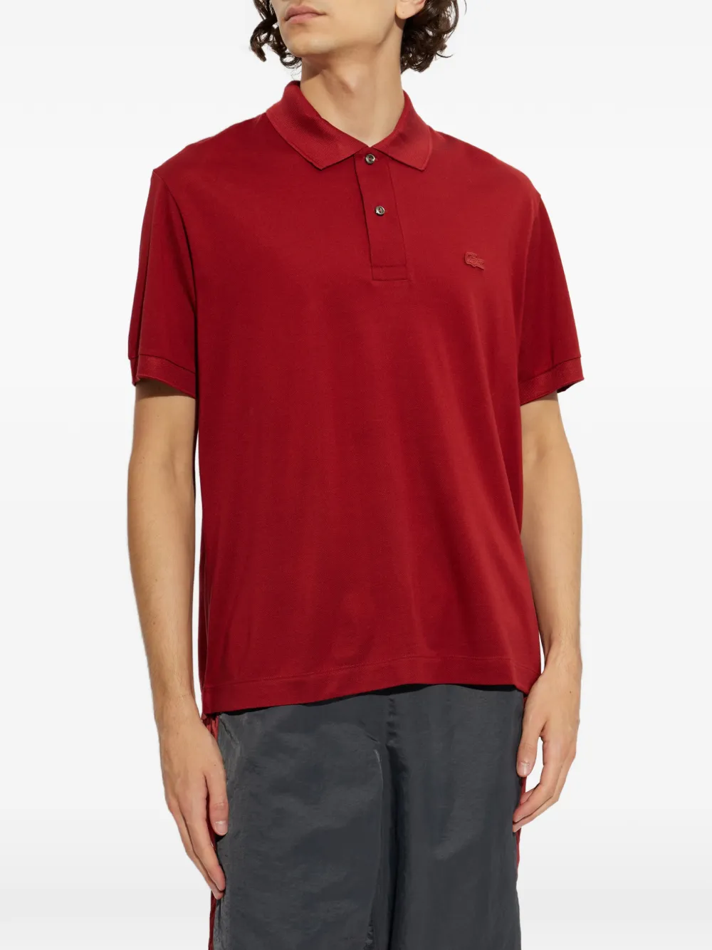 Lacoste Runway zijden piqué poloshirt met klassieke pasvorm Rood