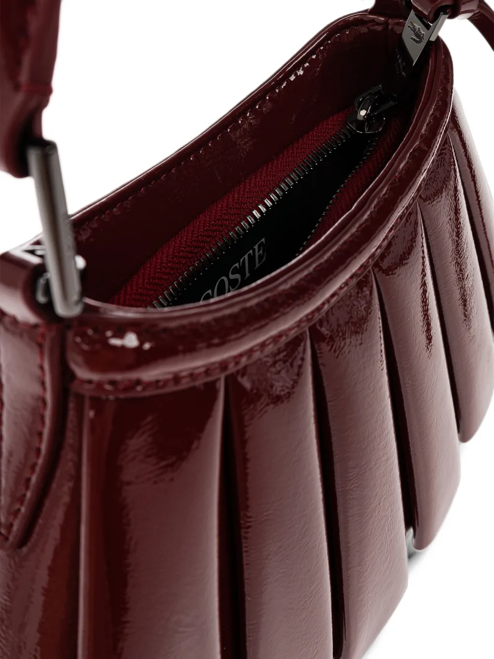 Lacoste Lakleren mini-portemonnee Rood