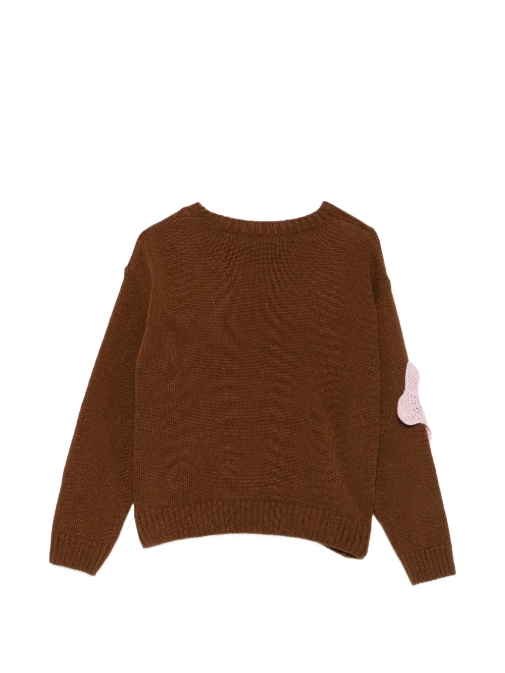 Il Gufo crochet-patch wool sweater Bruin