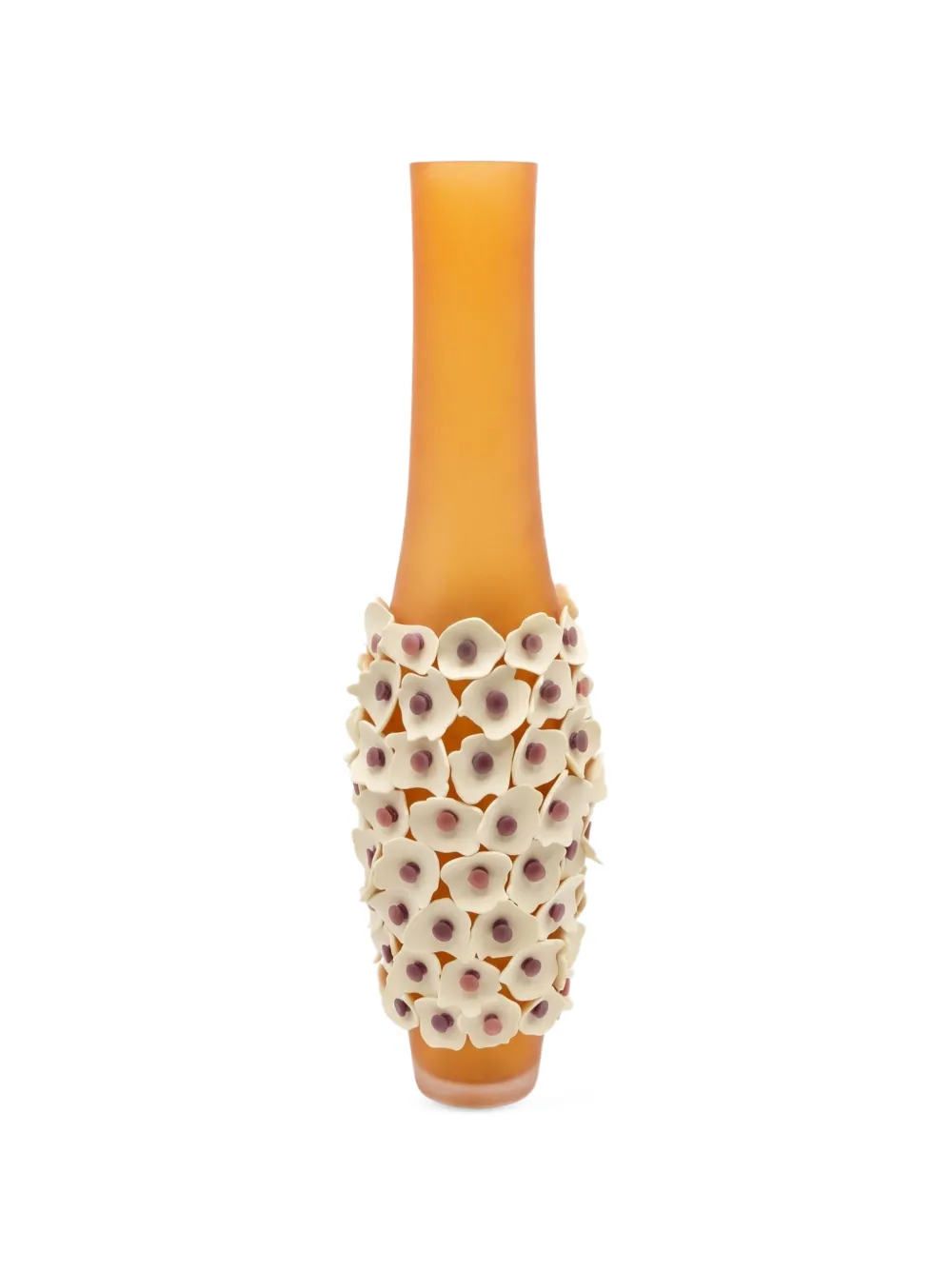 ENZO DE GASPERI petal-embellished tall vase - Orange