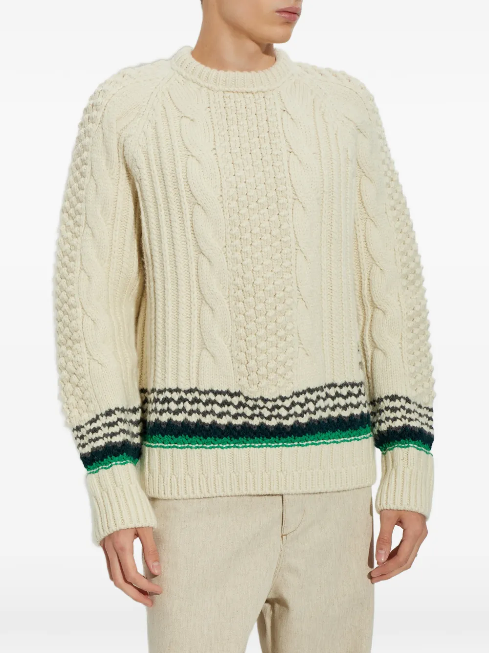 Lacoste Trui met geborduurd logo Beige