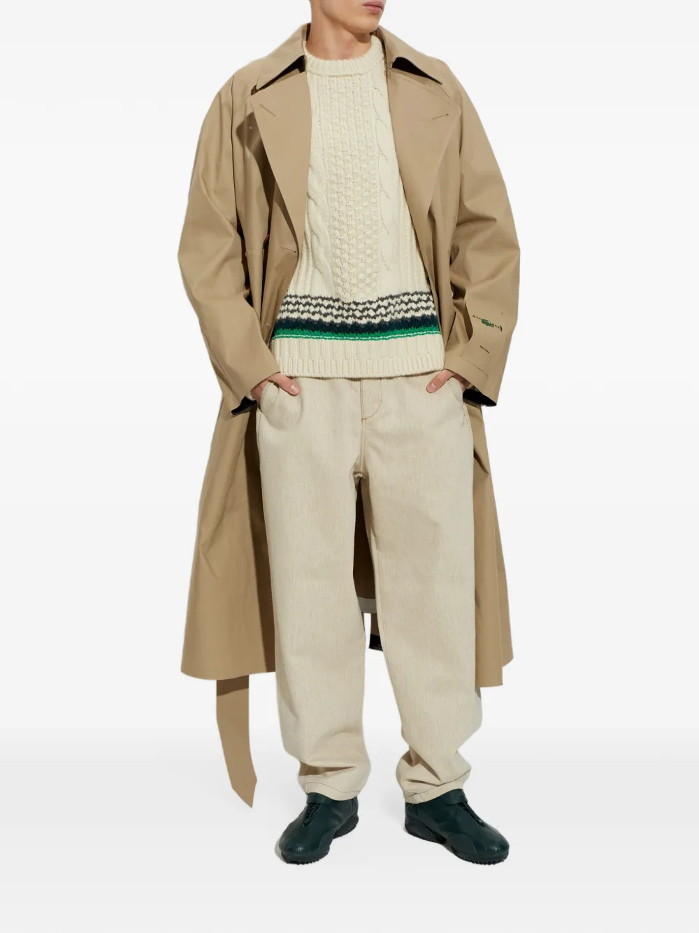 Lacoste Trui met geborduurd logo Beige