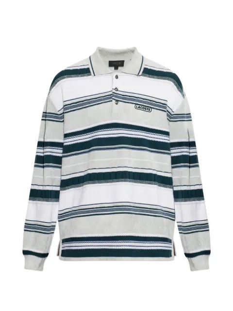 Lacoste striped logo-patch sweater