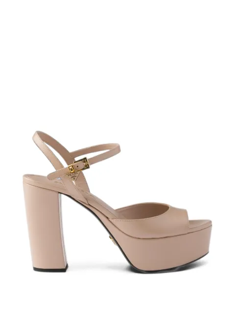 Prada patent Saffiano leather platform sandals