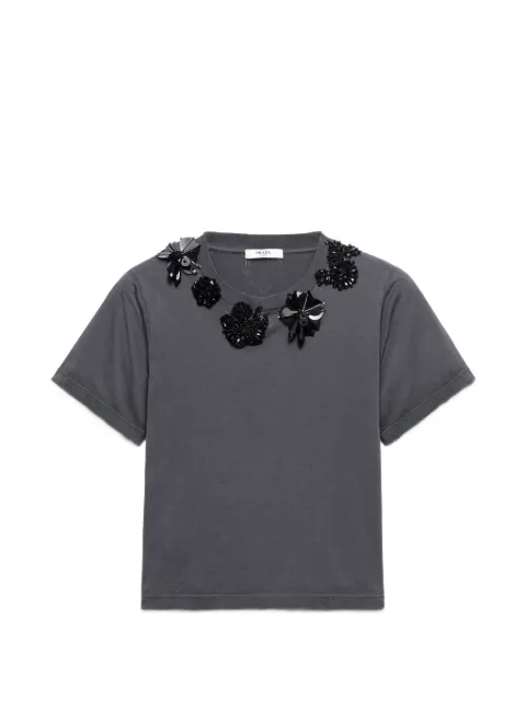 Prada t-shirt en jersey à effet usé teint en pièce