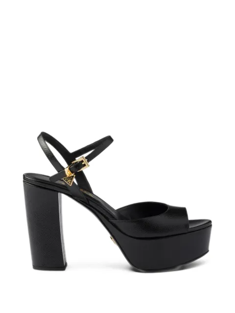 Prada patent Saffiano leather platform sandals