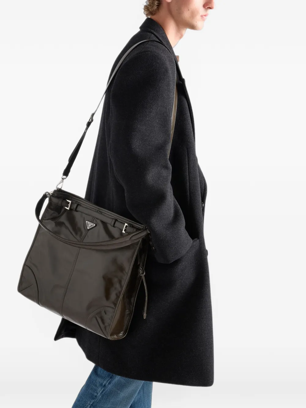 Prada Bonny leren schoudertas Groen