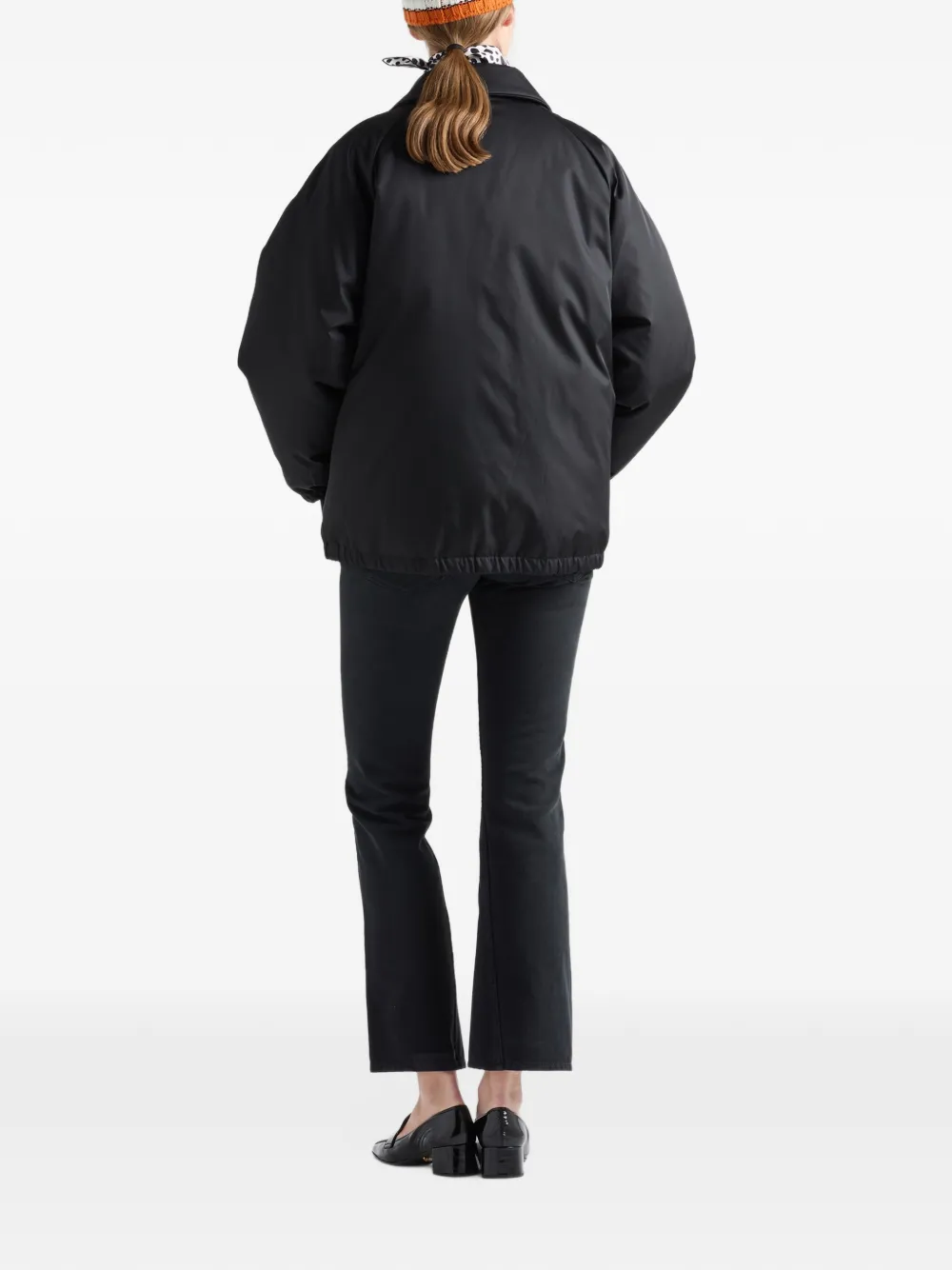 Prada Re-Nylon gewatteerd shirtjack Zwart