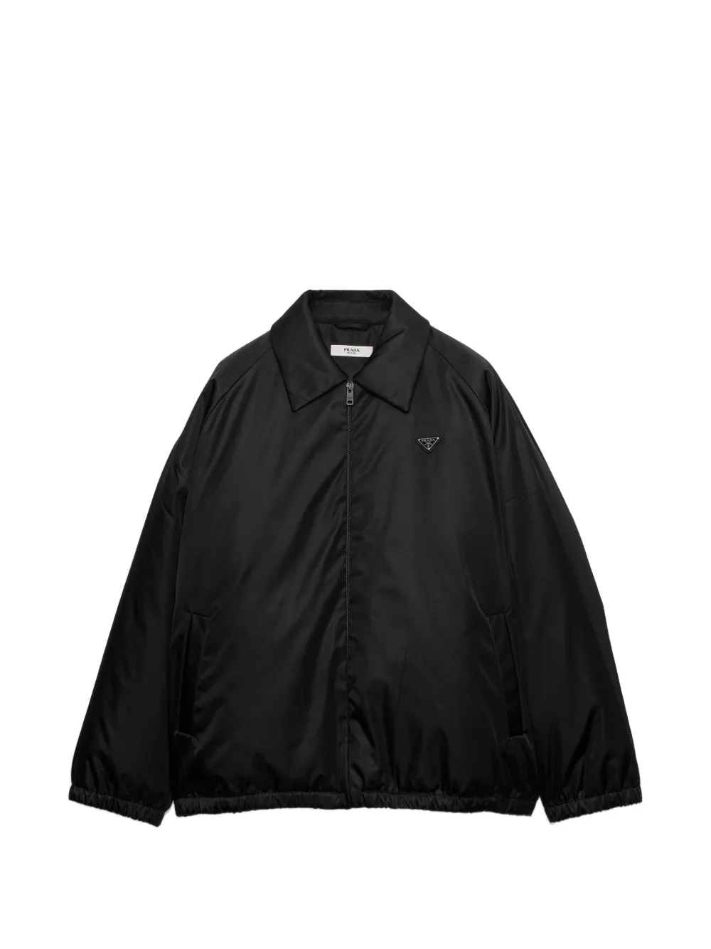 Prada Re-Nylon gewatteerd shirtjack Zwart