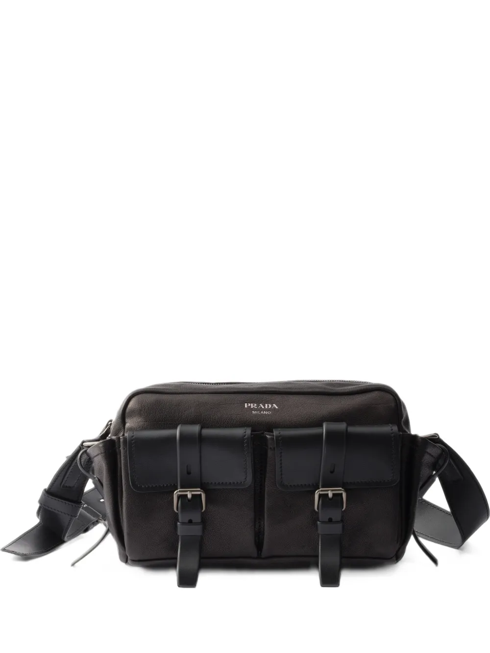Prada Prada Route leather shoulder bag - Black
