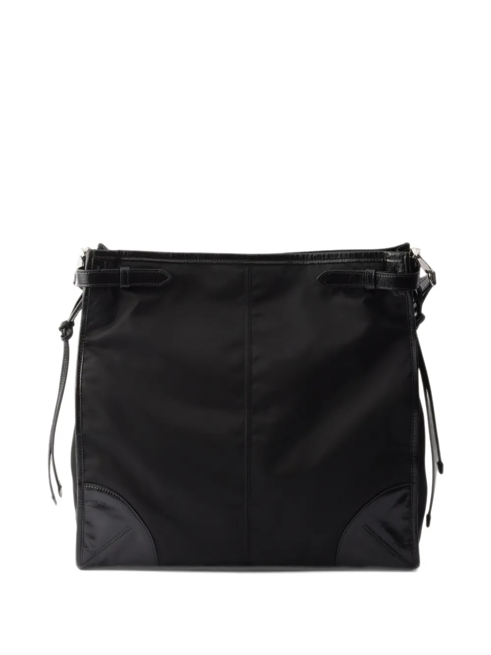 Prada Bonnie Re-Nylon schoudertas van saffiano leer Zwart