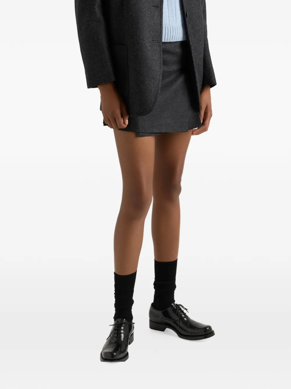 Prada Re-Wollen mini-rok Grijs