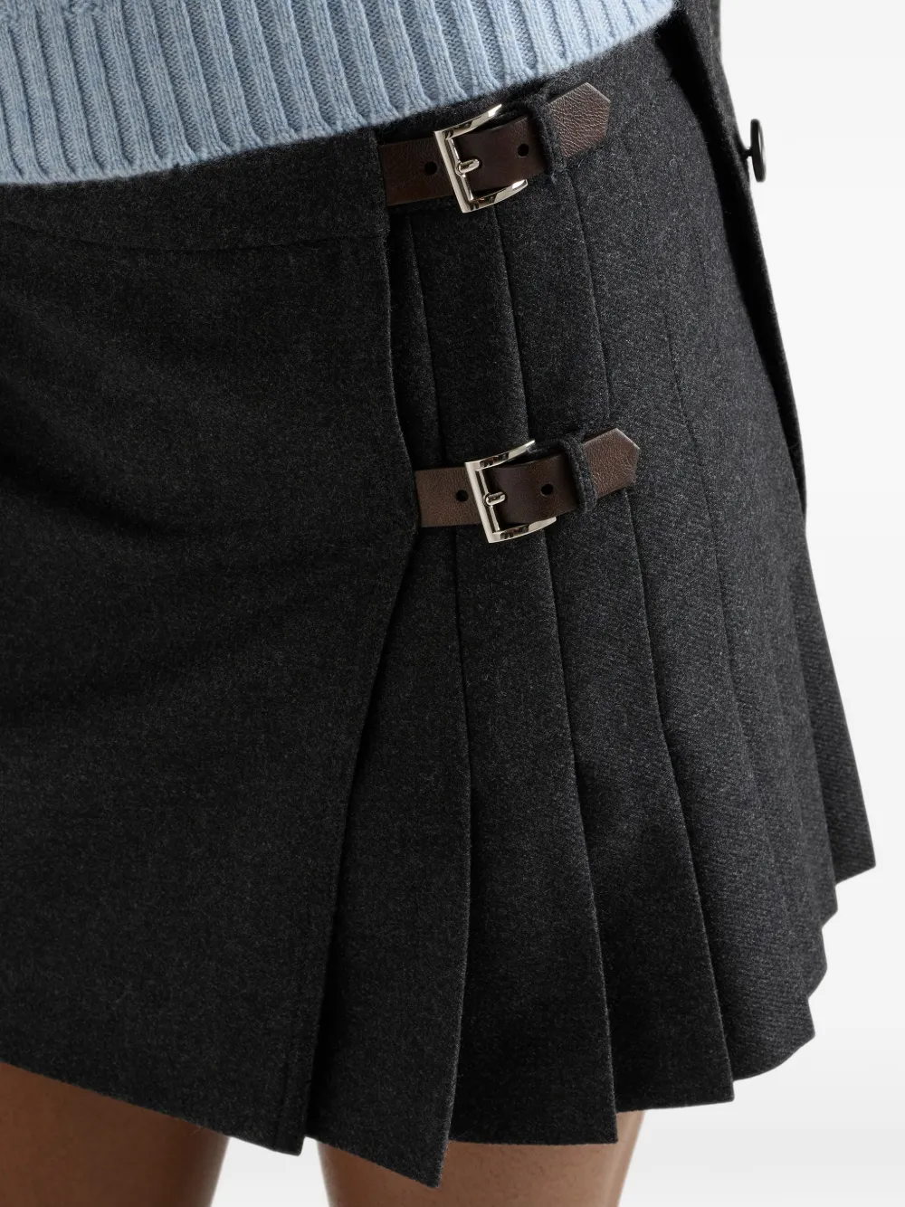Prada Re-Wollen mini-rok Grijs