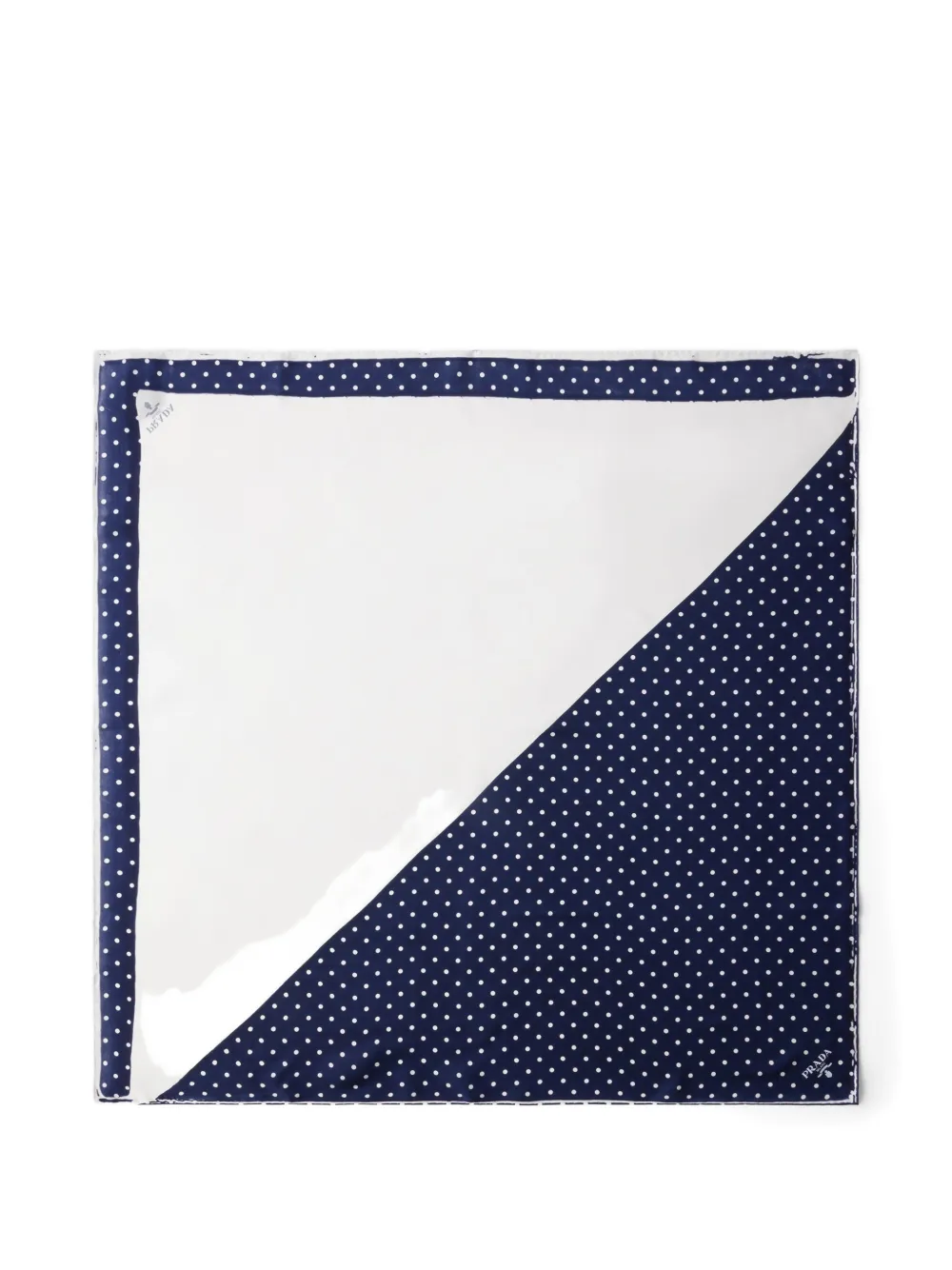 Prada Printed Twill Scarf 90 In Blue