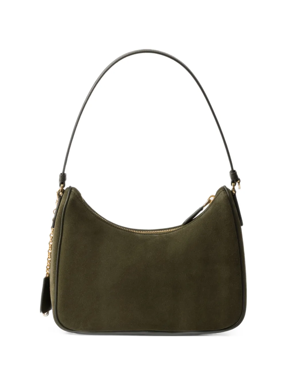 Prada Re-Edition 2005 suède mini-tas Groen