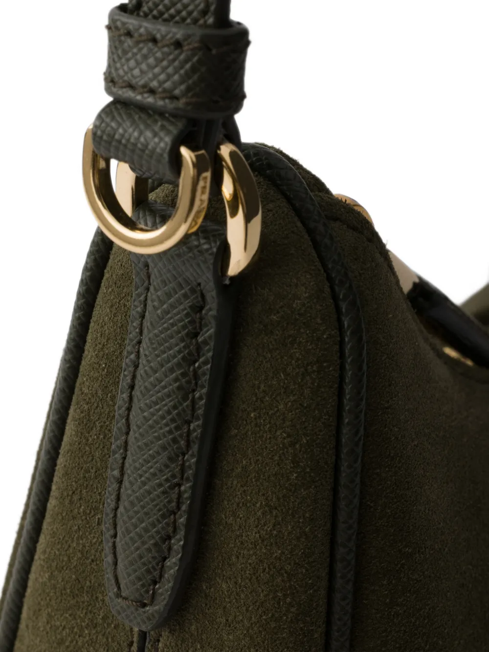 Prada Re-Edition 2005 suède mini-tas Groen